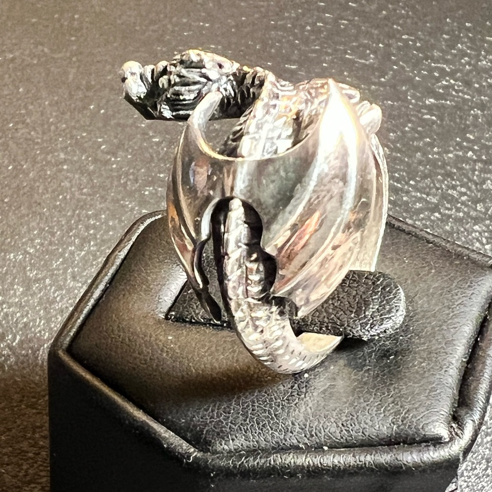 Sterling Silver Dragon Ring - image 1